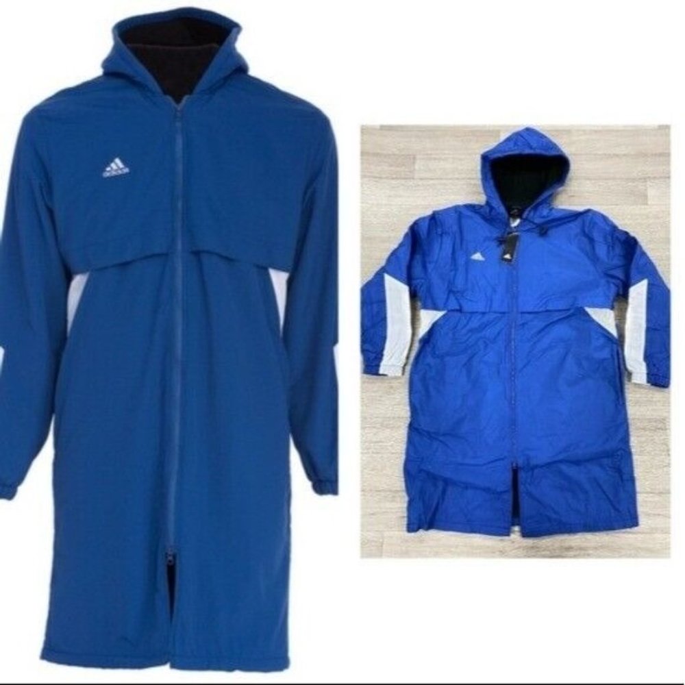 adidas Royal Blue Hooded swim warmup jacket